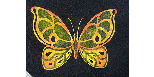 Lithogravure papillon en couleur